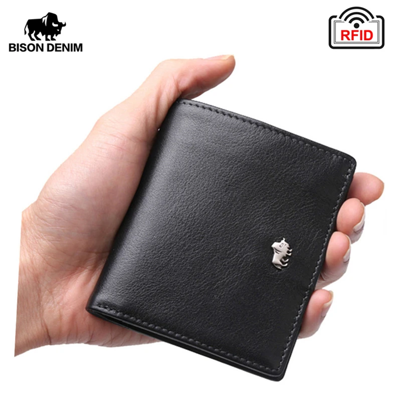 Bison Denim Genuine Leather RFID Blocking Men's Short Designer Wallets