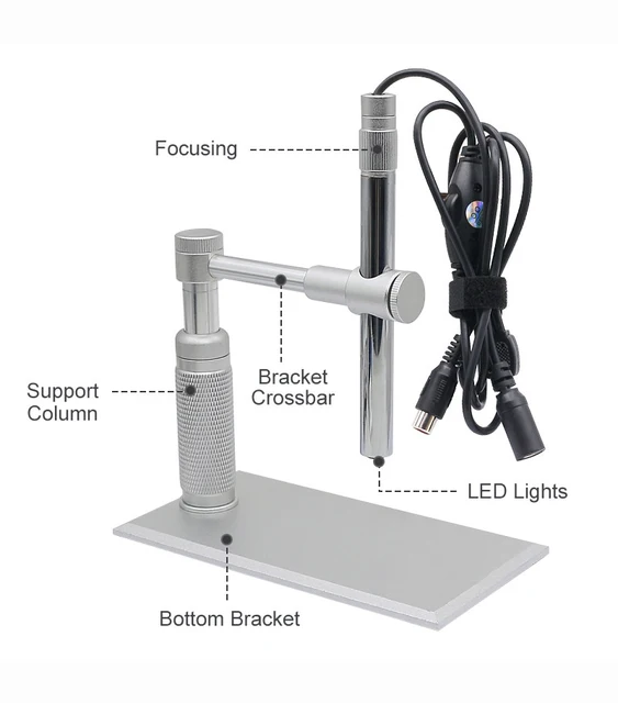 USB Microscope (5MP, 1-500x, Metal), 100466