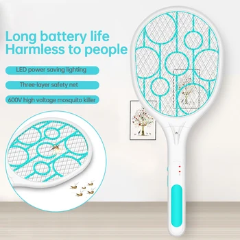 

Home Electric Fly Mosquito Swatter Mini Bug Zapper USB Charging Triple-Layer Safety Mosquito Flies Killer Battery Trap Swatter