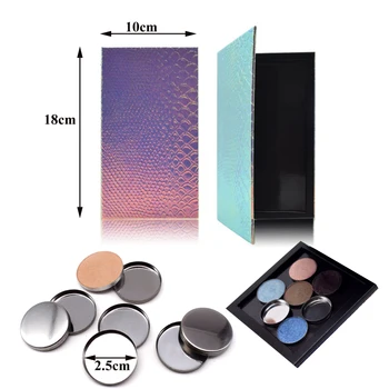 

Beauty Cosmetic Empty DIY Eye Shadow Magnetic Palette Case Makeup Organizer Box + 100 Round Metal Eyeshadow Pans Holder