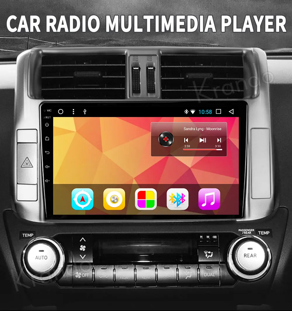 Flash Deal Krando Android 8.1 10.1" car radio player for Toyota Prado 2010-2013 navigation gps multimedia system 0