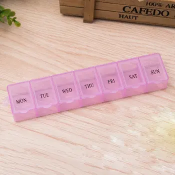 

Portable 7 Lattice Weekly Medicine Pill Box Portable Size Travel Medicine Holder Tablet Storage Case Container