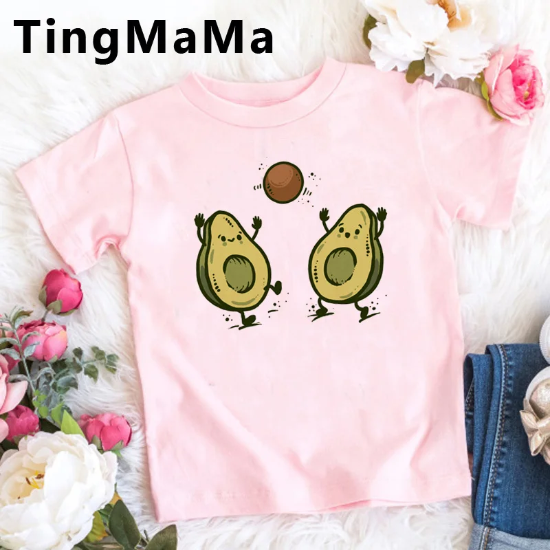 Футболка Kawaii с авокадо Детская футболка милым мультяшным рисунком летний топ
