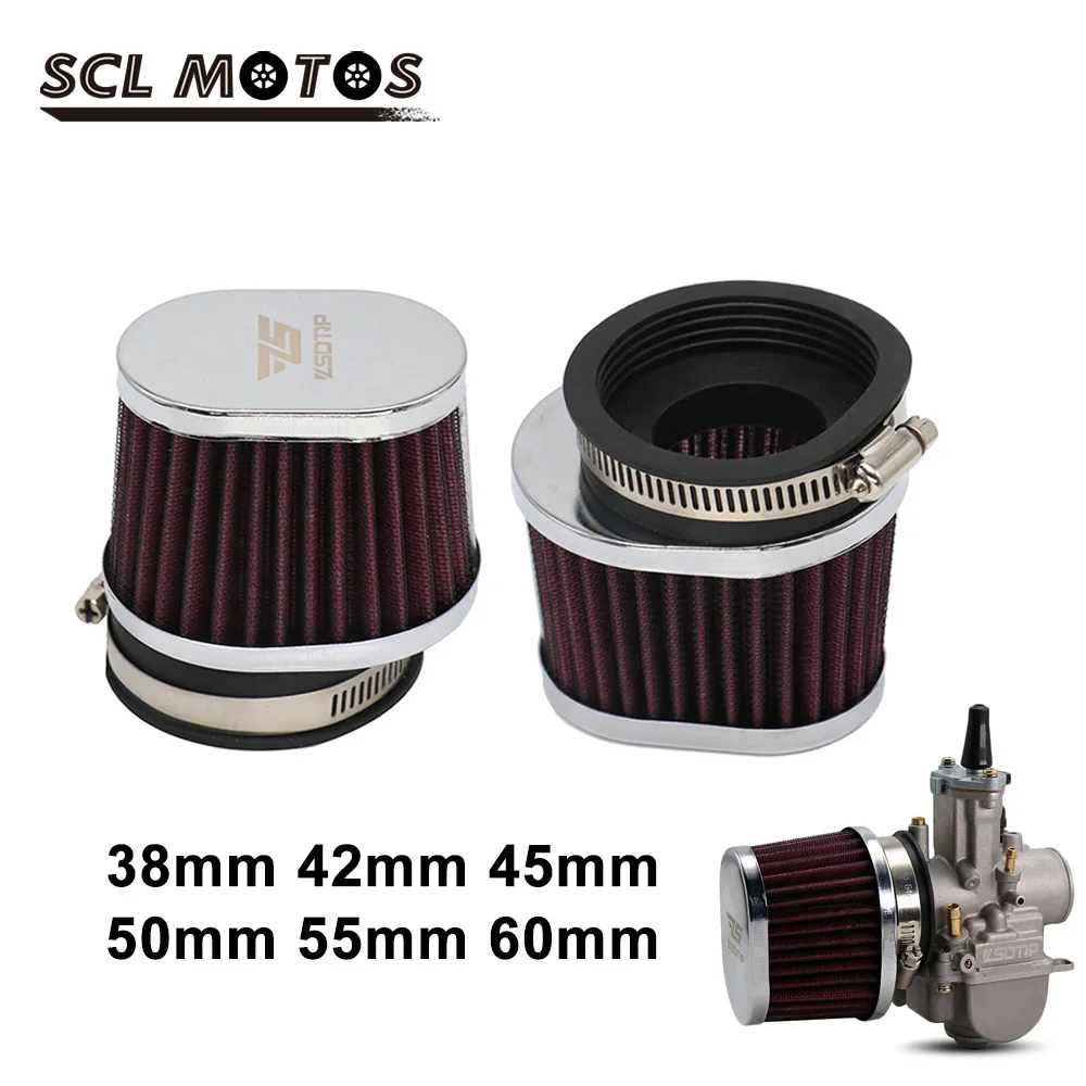 SCL Moto 38 мм 42 мм 45 мм 50 мм 55 мм 60 мм мотоциклетный воздушный фильтр очиститель воздуха для мотоциклов Yamaha Kawasaki Suzuki Honda