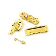 Горячая мини кукольный дом Миниатюрный Золотой металлический дверной замок молоток аппаратная дверная пластина ключ для кукольного домика игрушки