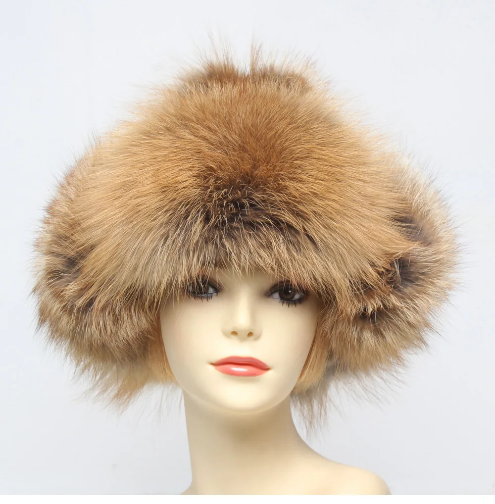 Hot Sale Genuine Fox Fur Hat Russian Women Real Fur Caps Bomber Hats 100%Natural Fox Fur Caps Fashion Fur Hat Retail wholesale