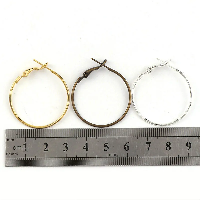 10pcs 30mm Classic French Earring Hoops Simple Style Big Ear Rings Clasp For DIY Jewelry Making Earrings Accessories Findings