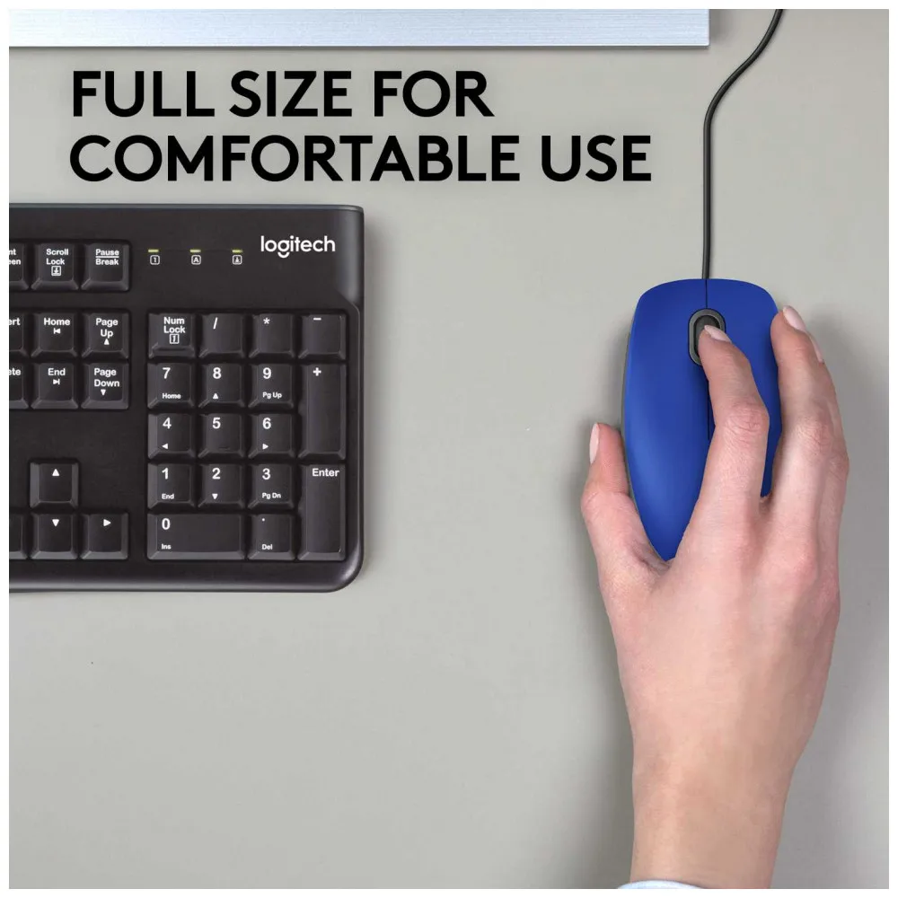 Мышь Logitech M110 Silent(M110s) Blue(синяя, бесшумная, оптическая, 1000dpi, USB, 1.8м
