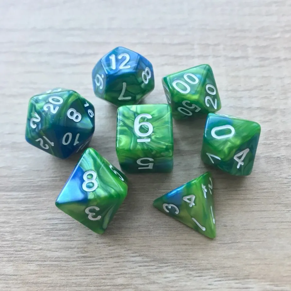7 шт./компл. многогранные кости d& d4 d6 d8 d10 d% d12 d20 многогранные TRPG игры Набор Игральный костей Настольная игра развлекательные кубики - Цвет: 19