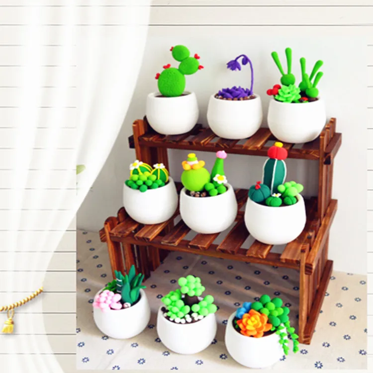 Children Colored Clay Ultra-Light Clay DIY Succulent Potted Plant Material Box Amusement Park Parent And Child Activity Hand Wor