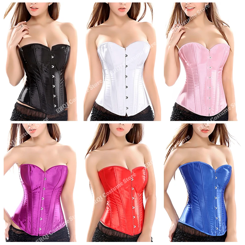 Bustier Corset Satin Noir Et Blanc, Taille 95C, Neuf Sans étiquettes