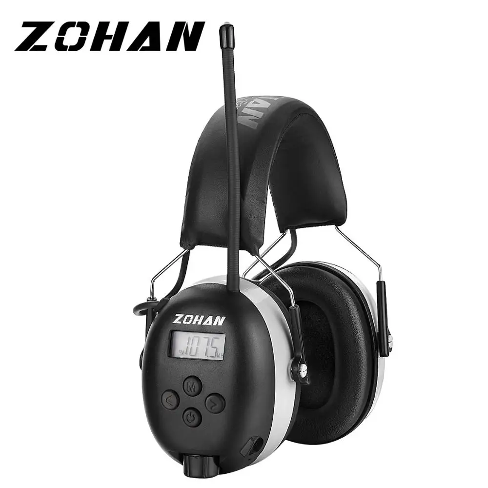 ZOHAN Headphone Hearing Protector Electronic Ear Protection AM/FM earmuffs  Radio ear muffs Noise canceling Professional NRR 25db AliExpress