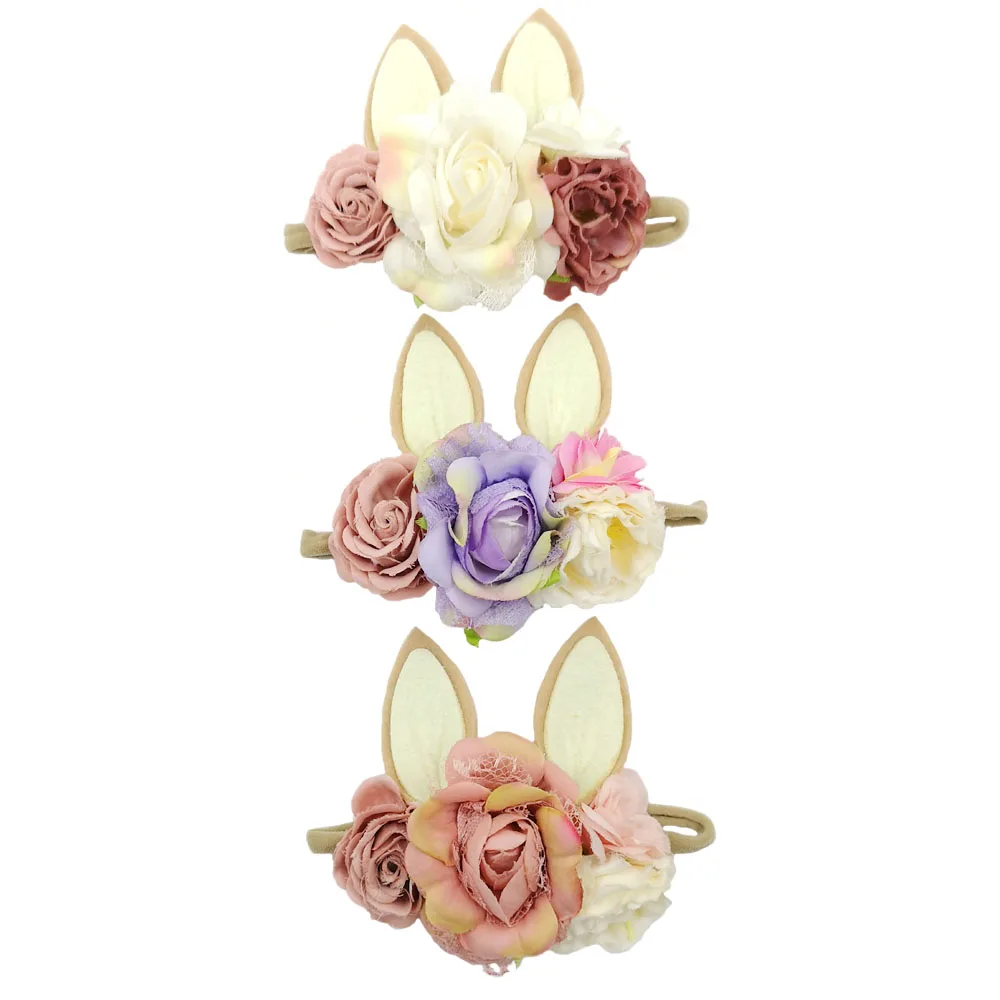 10 шт./лот Рождественская повязка на голову с рогами и цветами Детские аксессуары