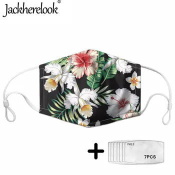 

Jackherelook Comrfortable Elastic Adjustable Half Face Mouth Mask Tropical Flowers Pattern Women Dustproof Non-disposable Maske