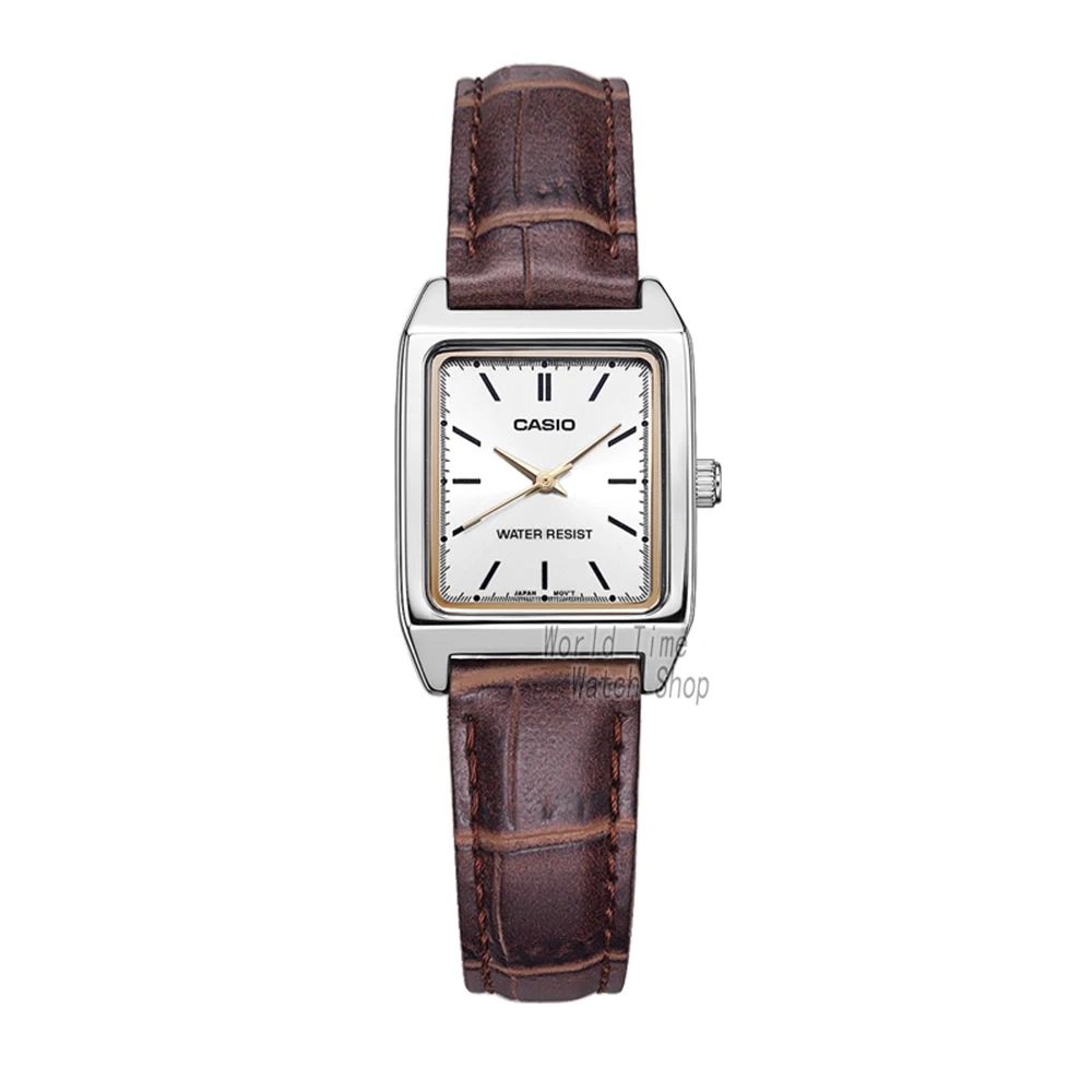 LTPV007L7E2-1 Casio Watch Часы женские роскошные брендовые аналоговые Кожаные квадратные циферблат женские наручные часы женские кварцевые наручные часы Mulher LTP-V007 - Цвет: LTPV007L7E2-1