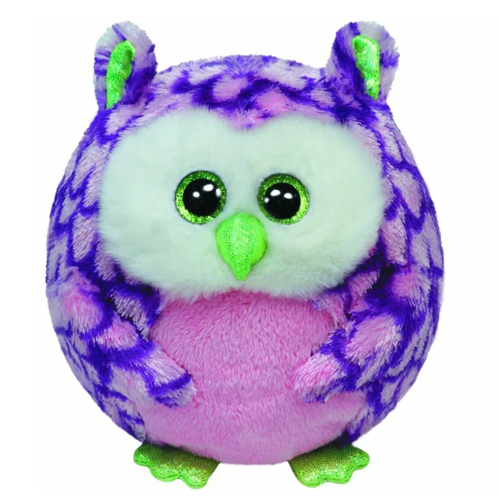 15CM TY Big Glitter Green Eyes Plush Stuffed Animal Colorful Owl Collectible Ball Toy Christmas Birthday Gift For Boys And Girls | Игрушки и