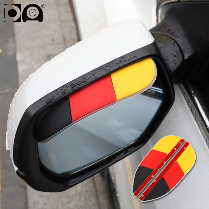 Зеркало заднего вида автомобиля дождь наклейки на брови тени национальный флаг