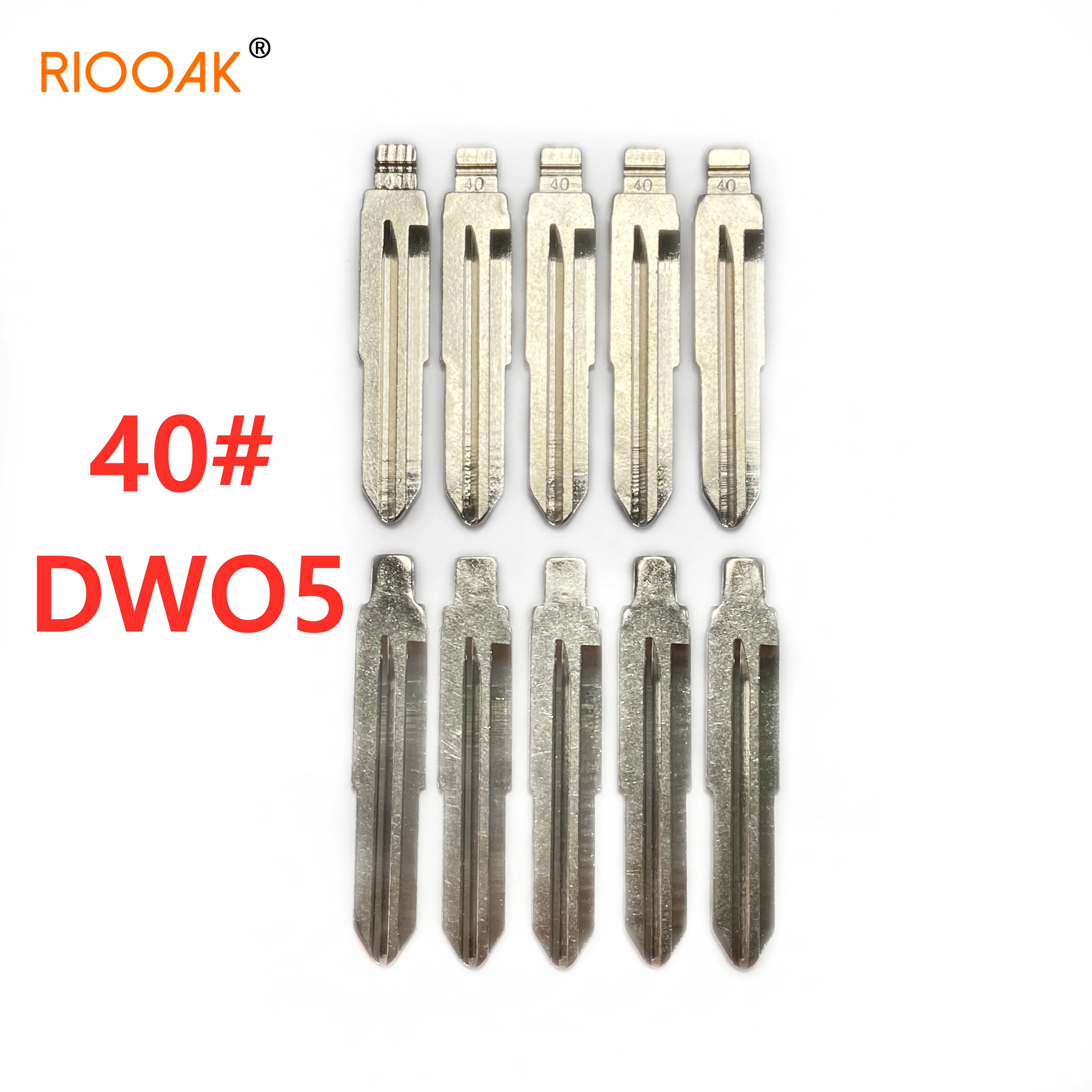 RIOOAK 10 pcs/lot #40 lishi DWO5 Metal Blank Uncut Flip KD VVDI Remote Key Blade for Chevrolet EPICA Auto Replacement Parts