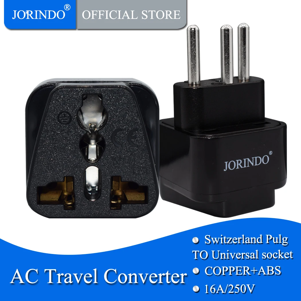 JORINDO Portable Universal Plug to Switzerland (Grounded Type J) Plug