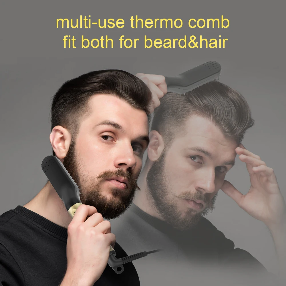 brosse à barbe avec homme