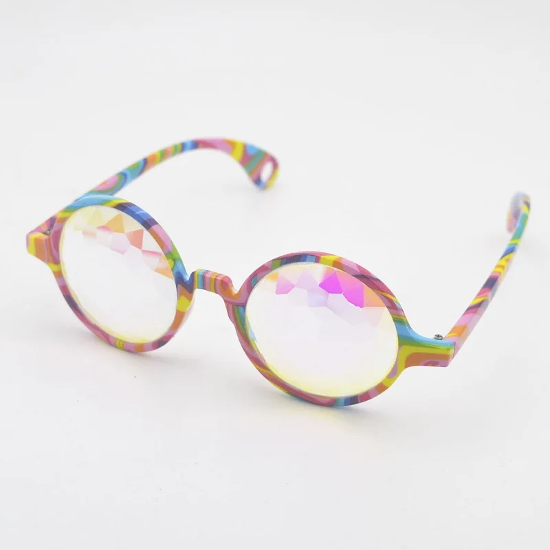 

Multicolor Round frame kaleidoscope glasses