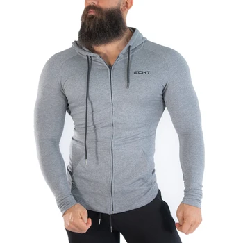 

Autumn New Fashion Men zipper Hoodies Mens Casual Gyms Fitness Hooded Jacket Male Cotton Sweatshirts Sportswear Clothing Tops