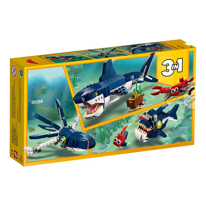 Конструкторы Lepinedely Creative Three In One 31088 Shark Deep Sea детские игрушки на Рождество