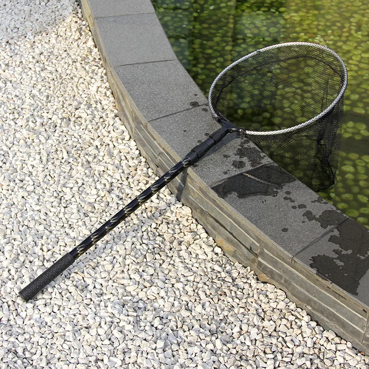 

Stainless Steel Folding Landing Net Head Big Fish Dip Net Anti-Hook Not dou shui Landing Net Head Color Nylon Bigeye Dip Net