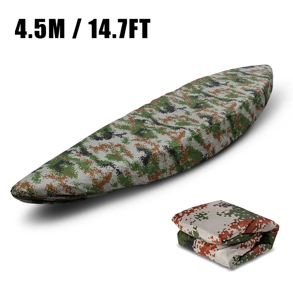 Camouflage 1 4.5m Профессиональный универсальный чехол для байдарки, каноэ, лодки, водонепроницаемый, устойчивый к ультрафиолетовому излучению, пылезащитный чехол для хранения, каяк, лодка, каноэ, крышка для хранения - Цвет: Camouflage 1 4.5m
