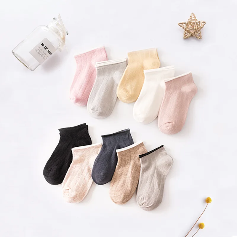 

Spring And Summer Children's Socks New Style Solid Color BOY'S Girls No-show Socks Thin Combed Cotton Sweat Absorbing BABY'S Soc