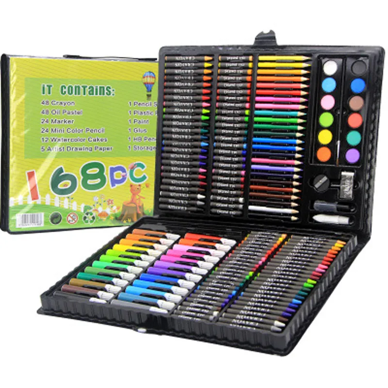 

168pcs mega sets Drawing Toys Easel Board Creativity 3D pens for school Kids Coloring Pages Artist set Gift for Children