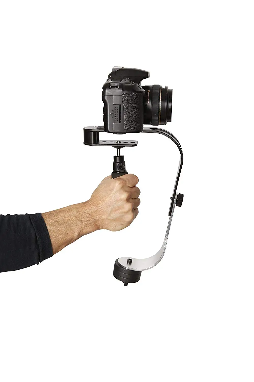 Стабилизатор видеокамеры с низкой профильная ручка для GoPro, смартфона, Canon, Nikon или любой камеры, поставляется с зажимом для телефона