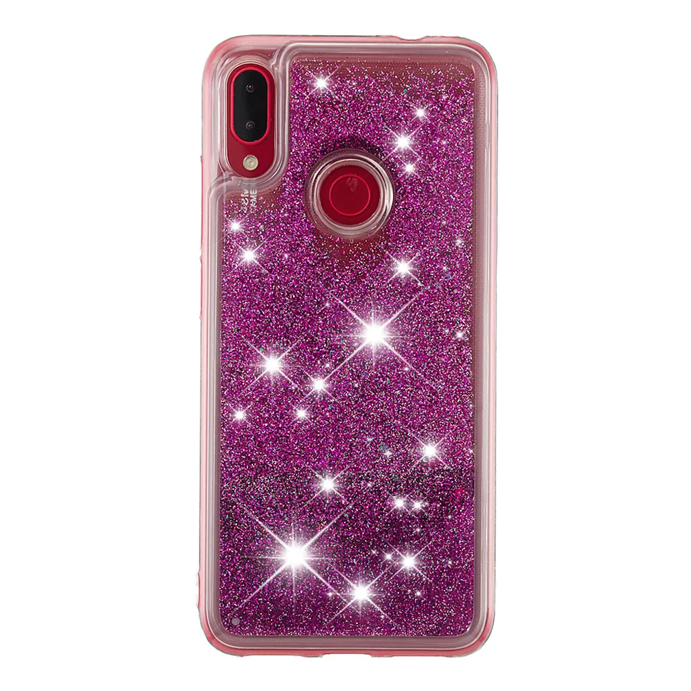Purple Блестящий Мягкий чехол для Xiaomi Redmi Note 7 6 Pro, милые плавающие блестки, полное покрытие, Xao mi xiomi Red mi Note7 Note6 Pro 6Pro - Цвет: Purple