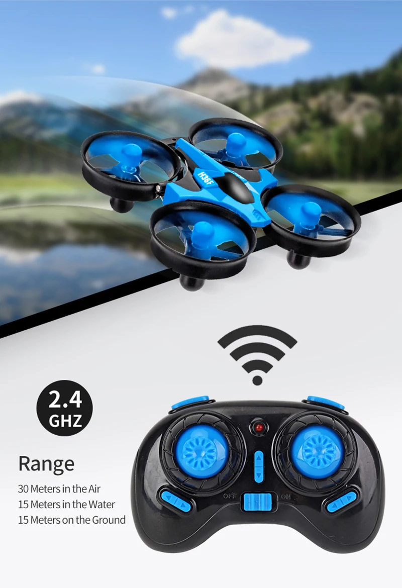 JJRC H36F мини-Дрон вертолет 2,4G 4CH 6-Axis Gyro Скорость 3D флип Безголовый режим RTF RC лодка ашины воды наземным режим 3-режим