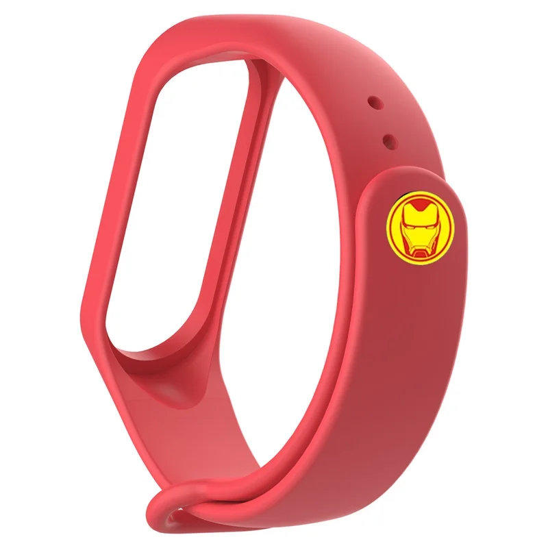 Red C Для Xiaomi mi Band 4 ремень Мстители для mi band 4 браслет для mi Band 3 умный Силиконовый Браслет замена браслета для mi Band4 3 - Цвет: Red C