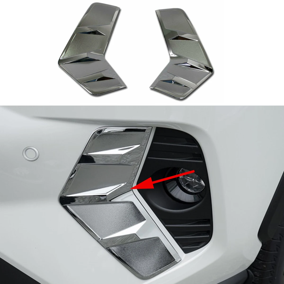Хромированная головка для Toyota RAV4 2019 2020 передняя противотуманная фара