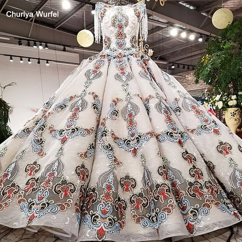 

LS38841 hand working beaded color flowers party dress cap sleeve tulle back side straps dress for formal party real as pictures