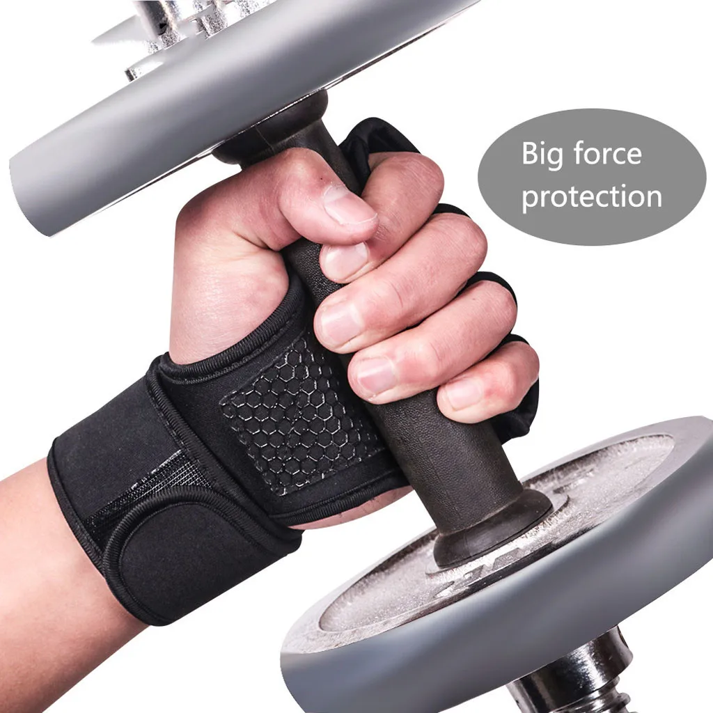 Для мужчин Для женщин тяжелая атлетика перчатки без пальцев, для занятий спортом, полная защита ладоней для подтягивающий Фитнес Weightlift тактические перчатки