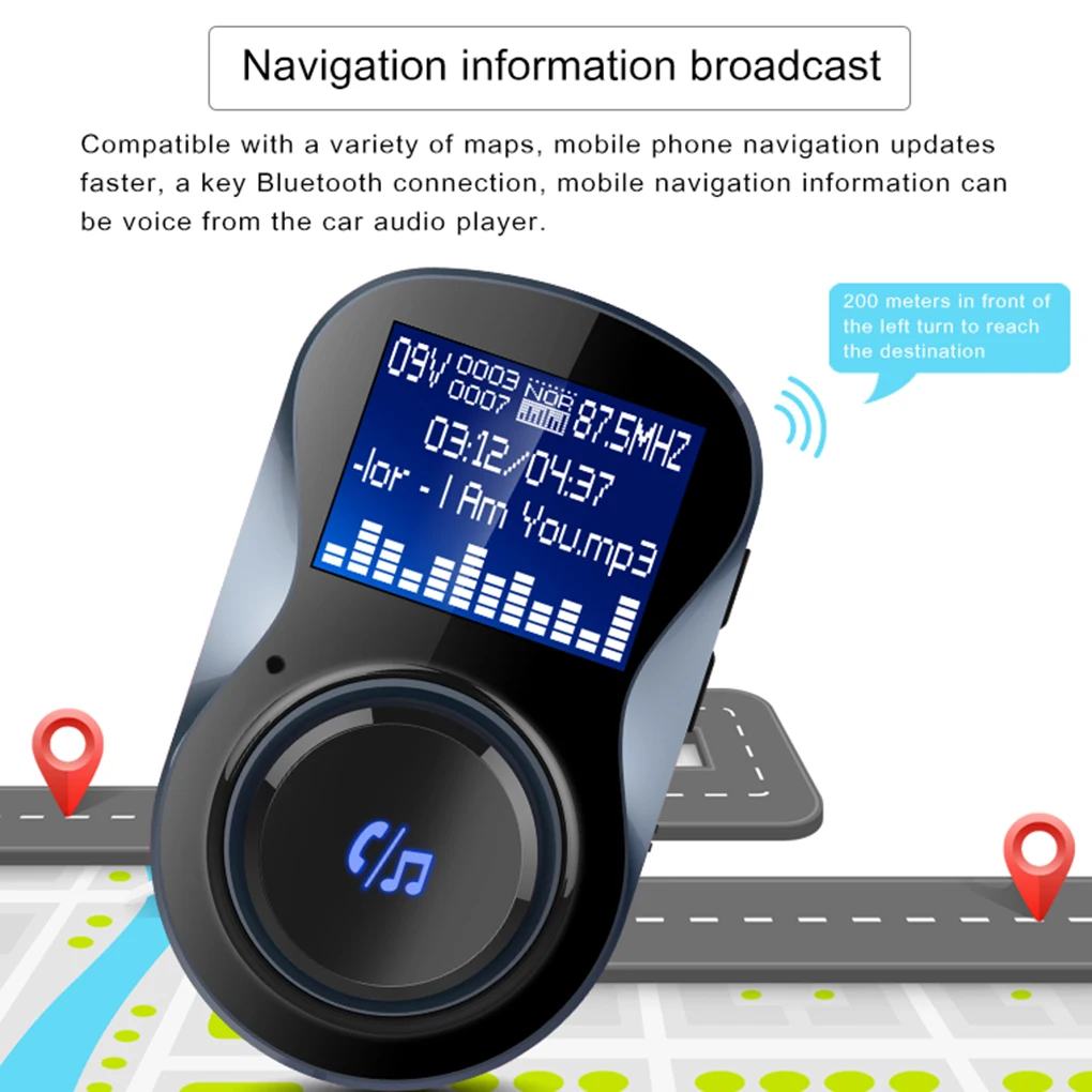 Bluetooth fm-передатчик usb порты Автомобильное зарядное устройство аудио приемник Handsfree Mp3 плеер ЖК-дисплей