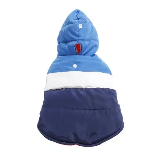 Blue White Осенняя и зимняя теплая одежда для собак, мягкий Однотонный свитер с капюшоном для щенков, пальто для питомцев, одежда на Рождество и год - Цвет: Blue White