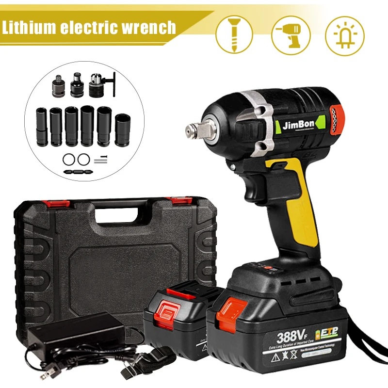 PROD 1005002984269276 630N.m 388VF 19800mAh Rechargeable Brushless
Cordless Electric Impact Wrench 3in1 Socket Wrench with 2 Li-ion
Battery Power Tool