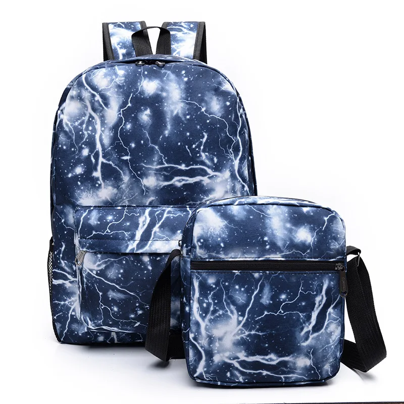 

2018 New Style Korean-style Schoolbag Printed Lightning Lettered Large-Volume Multi-functional Backpack Manufacturers Direct Sel