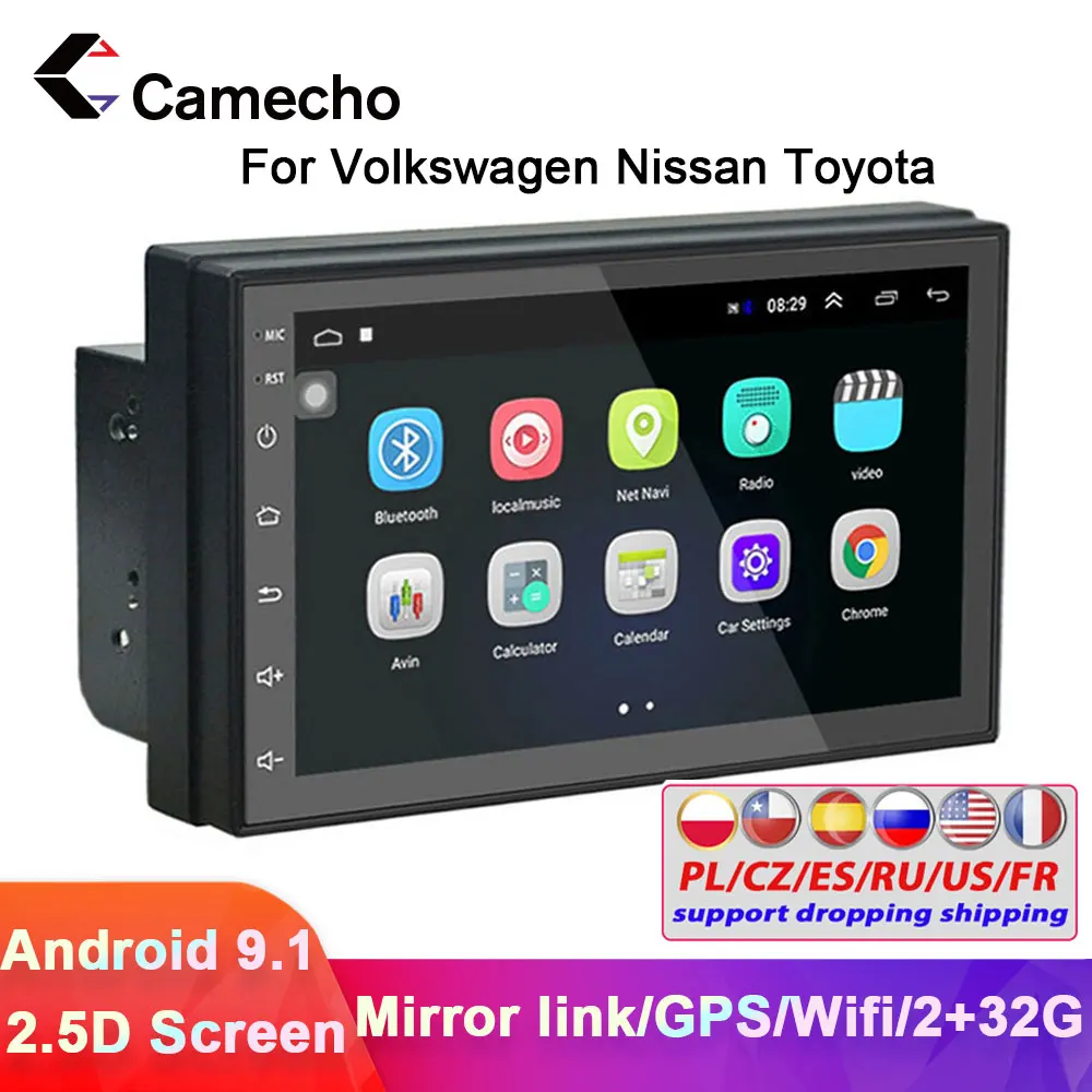Camecho 7 &quot2Din 9 1 автомобильный DVD плеер для Nissan Volkswagen TOYOTA Honda KIA Hyundai Lada Renault mazda