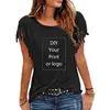 Customized Print T Shirt for Women DIY Your Like Photo or Logo Top Cotton Tassel Short Sleeve O-neck Cotton Tee 1