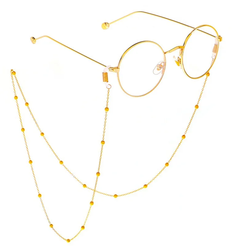 Новые золотые серебряные солнечные очки ремни очки цепи для женщин Мода бисером подставка для чтения шнурки для очков аксессуары - Color: Gold
