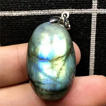 

Top Natural Yellow BlueLabradorite Pendant Jewelry For Woman Man Crystal 31x19x11mm Oval Beads Egg Shape Moonstone Stone AAAAA
