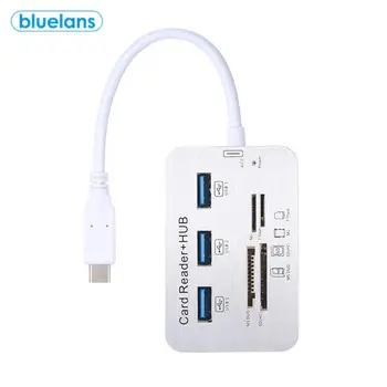 

1PCSType-C to USB 3.1 Adapter 1 To 3 Port USB 3.1 High-Speed Hub Supports MS M2 SD/MMC TF Memory Card Hot plug USB Converter