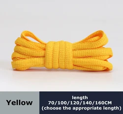 Unisex Vibrant Semi - Flat Shoelaces - 23 Color Options - 70cm (YELLOW)