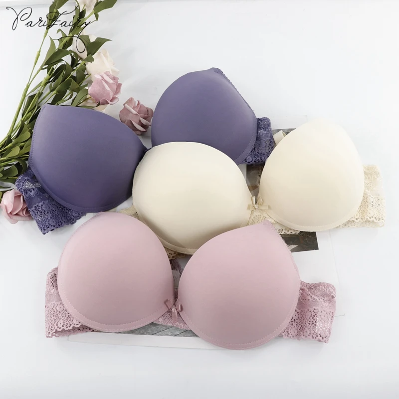 PariFairy Sexy Women Plunge Bra Small Cup B C Cup Underwire Unlined