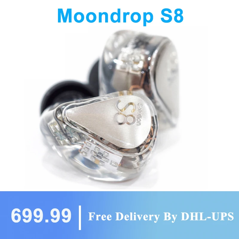 Фото Moondrop S8 новое поколение флагманский 8BA драйвер In-ear Monitor IEM Hifi аудио наушники с 2 Pin/0 78